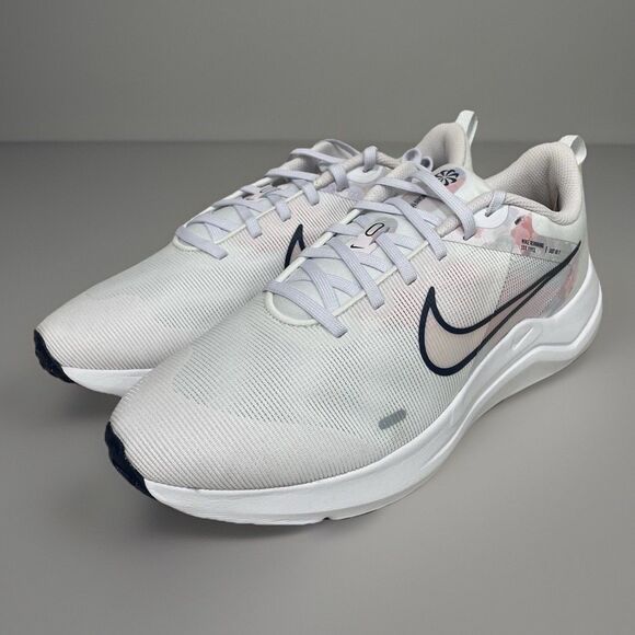 Nike Downshifter Trainers Women Sz 11 Pink White DX7885-100 Pearl Navy Run Jog - Picture 6 of 10